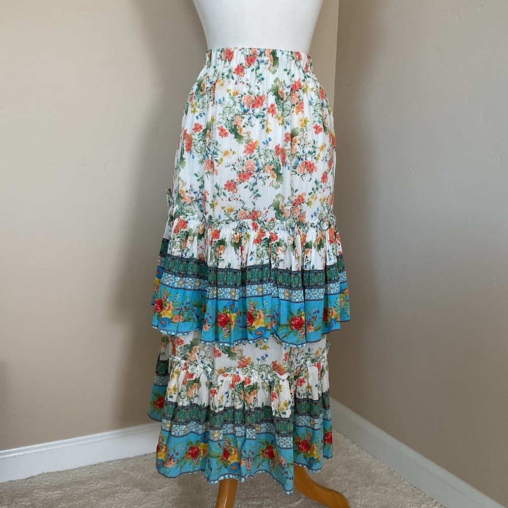 Rachel Ashwell Tiered Skirt Floral Print Size S